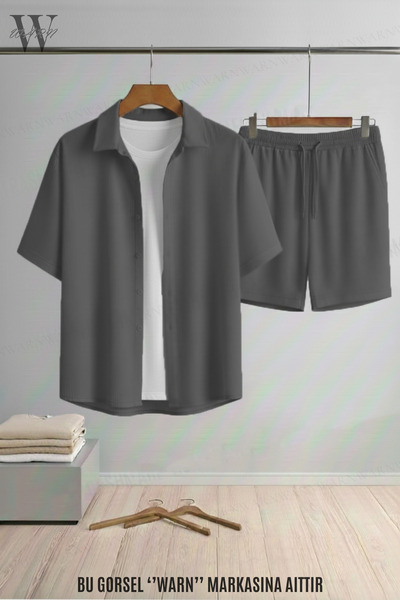 warn Unisex Bürümcük Short Sleeve Shirt Shorts Bottom Top Set Summer Flexible...