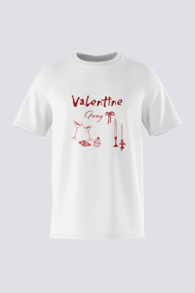 Tişört Mania تي شيرت مطبوع للجنسين بقصة عادية 100% قطن - عيد الحب - فالفنتاين...