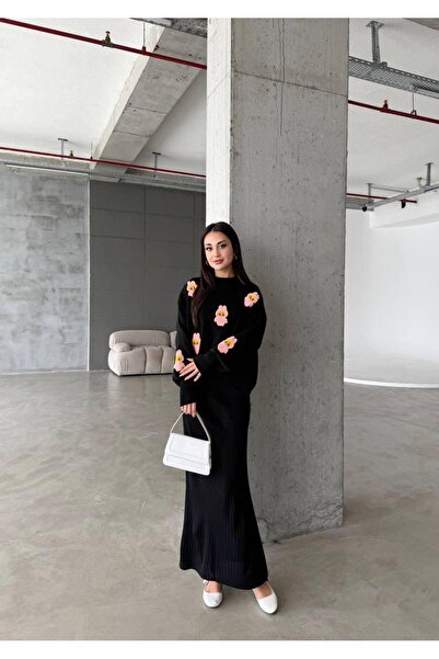 inowesta trend Women's Knitwear Half-High Collar Sweater and Dress Süzine Lab...