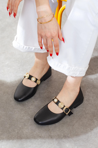 Adım Adım Ballerinas with Genuine Leather Accessories