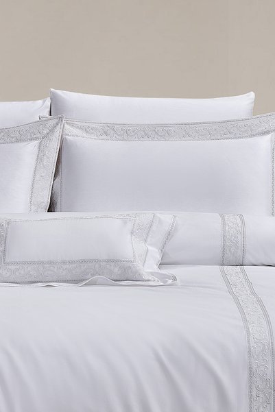 ZEBRACASA Drew 400Tc Luxury Duvet Cover Set / Cream