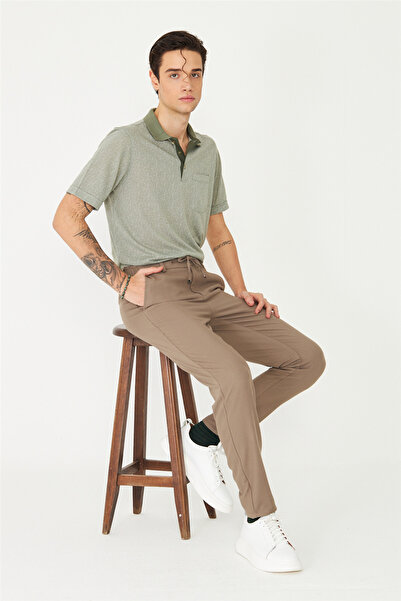 White Stone Khaki Modern Cut Lace-Up Smart Casual Jogger Pants
