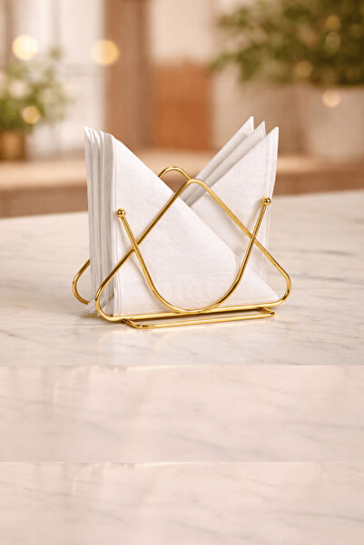 Edora Home Gold Color Decorative Desktop Stylish Napkin Holder, Cafe & Restau...