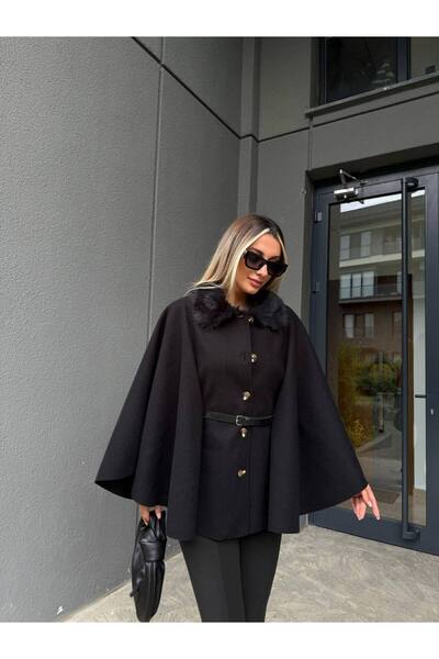 EP BUTİK Kürklü panço