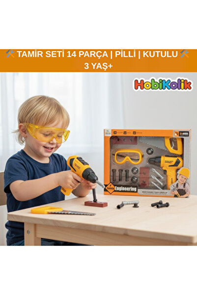 Art Tone 🛠️ TAMİR SETİ 14 PARÇA | PİLLİ | KUTULU | 3 YAŞ+