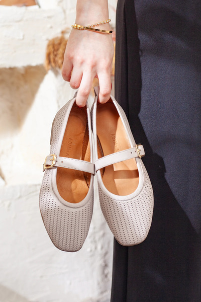 Adım Adım Genuine Leather Belt Detailed Soft Sole Ballerinas