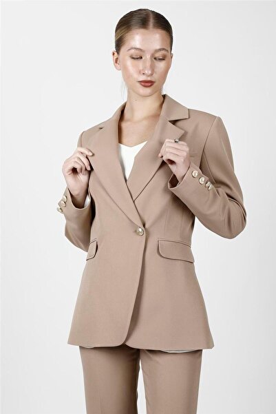 ÖNDER ÖZSOY Men's Lapel Single Button Double-Breasted Women's Jacket-Stone