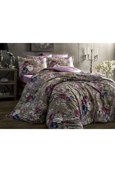 Taç 6-piece satin double bed linen, Tac DELUX Digital Jasmine