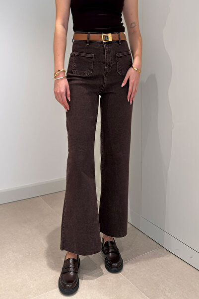 MAGARDE Baggy-Leg Jeans with Pockets on the Front and Back - Brown