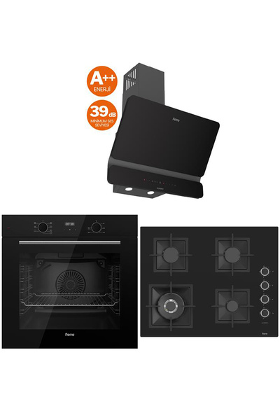 Ferre MEGA PLUS SERİSİ 3'LÜ CAM ANKASTRE SET (QBL63CS-SC405-D080SA)