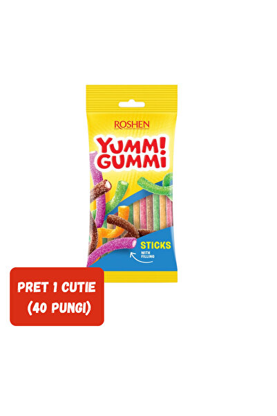 Roshen SET 40 BUCĂȚI Bețișoare de Bomboane Gummi Acrișoare Yummi 70g