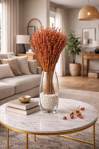 ÇINARASYADAHOME Şoklanmış Kiremit Lavanta Demeti 45-50 cm – Uzun Ömürlü Dekor...