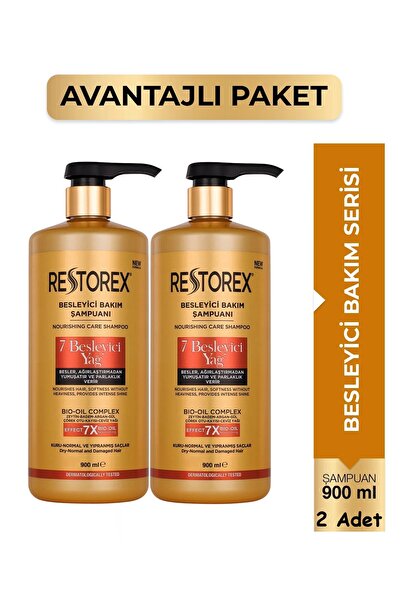 Restorex 7 Besleyici Yağ Şampuan 900 ml x 2 Adet