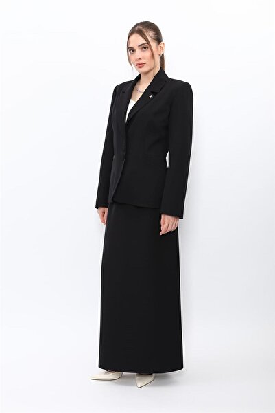 ÖNDER ÖZSOY Jacket Collar Pocket Modern Jacket & Long Pencil Skirt Women's Su...