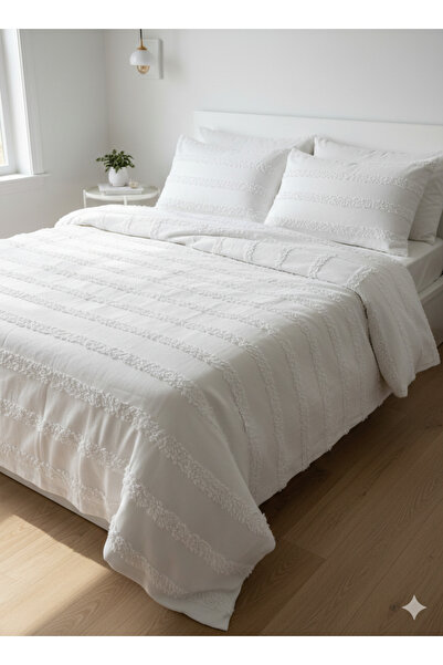 DANTEELHOME Paris 3 Piece Double Bedspread Cream