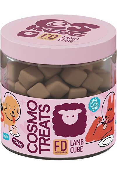 Cosmopet مكافآت كوزمودوغ المجففة بالتجميد للكلاب، مكعبات لحم الضأن، بروتين إي...