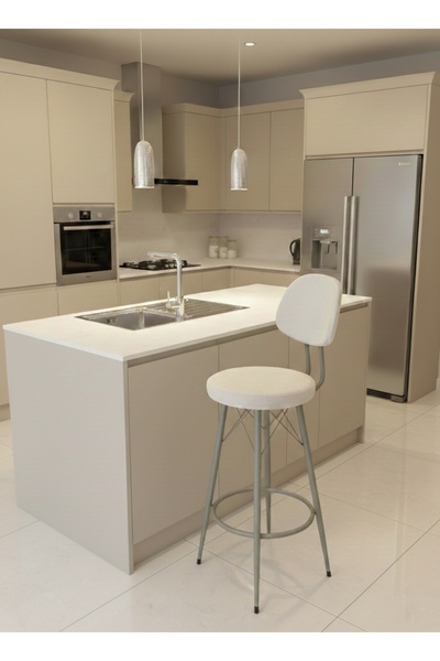 The SANDALYE SHOP Yeni Dolce Bar Sandalyesi Ekru Babyface Kumaş,Cappucino.75 ...