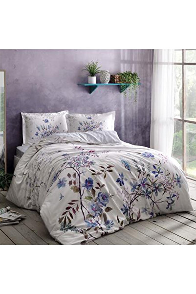 Taç Lenjerie pat dublu bumbac 100% satinat, TAC Mako-Satin, Lindy Mavi