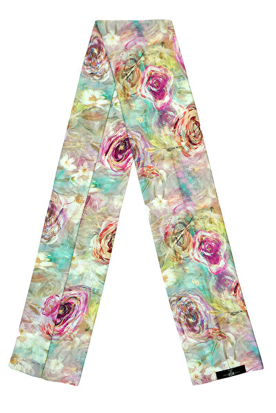 Feu De Elu Foulard Marguerite Patterned Satin Scarf