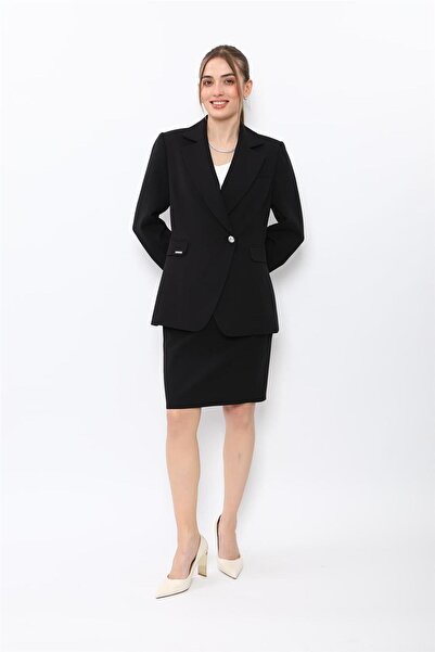 ÖNDER ÖZSOY Men's Lapel Single Button Double Breasted Jacket & Mini Slit Shor...