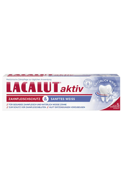 lacalut معجون أسنان أكتيف 75 مل - حماية اللثة وتبييض لطيف للأسنان
