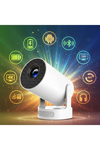 Tekvora HY300 ULTRA Android Projektör | Full HD | WiFi6 | 360° Ayarlanabilir ...