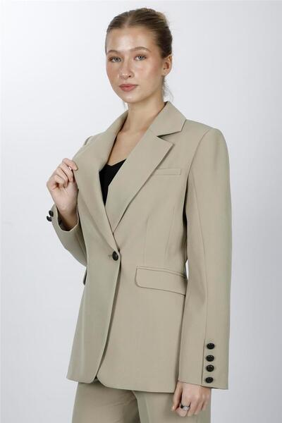 ÖNDER ÖZSOY Men's Lapel Single Button Double Breasted Women's Jacket-Bamboo