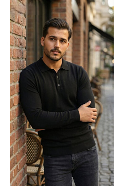 viyamen Ανδρικό πλεκτό πουλόβερ Polo Neck
