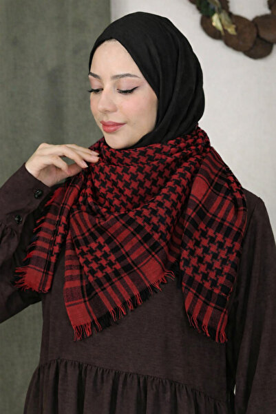 Merve Filistin Kefiyesi 100 Cm Kare Kefiye Filistin Puşisi, Unisex Puşi kırmı...