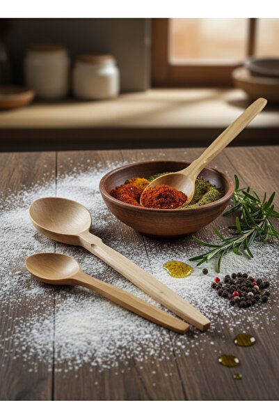 Home Trabzon Region Handmade Genuine Boxwood Spoon Set of 3