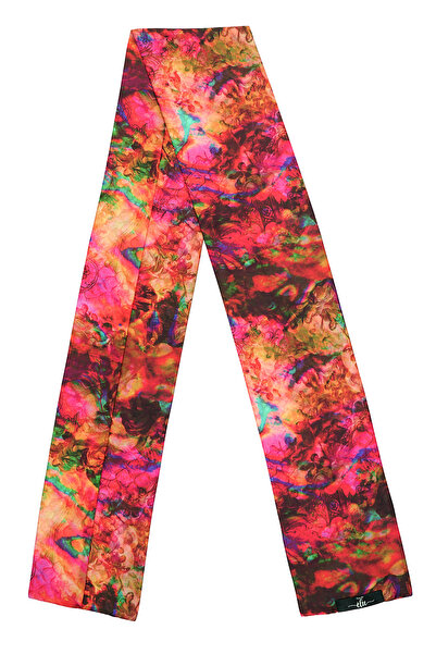 Feu De Elu Foulard Patterned Satin Scarf