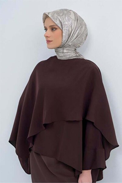 Armine Eșarfă Sura Saf İpek 9537 - 83 Gri Crem cu Model Etnic