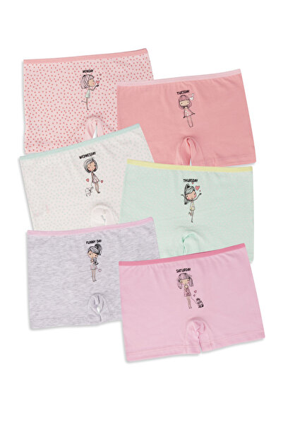 kinderos Boxeri pentru fete din bumbac imprimat, pachet de 6 - 26M 89500