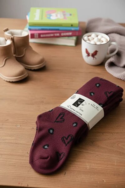 ww waka waka kids store Детски чорапогащи с жакардов мотив „Сърца“ Ексклузивн...