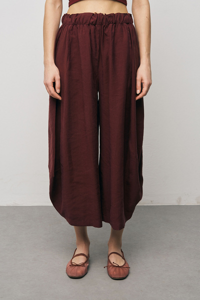 Orfeo Negro Γυναικείο μοντέρνο παντελόνι σαλβάρι μονόχρωμο με ελαστική μέση