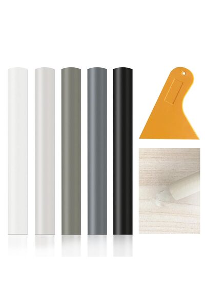 NQEUEPN Kit Reparatie Parchet si Mobilier din Ceara, 5 Piese, Diverse Culori,...