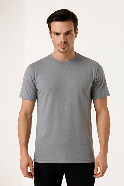 OBJE قميص داخلي بياقة ليكرا رمادي للرجال