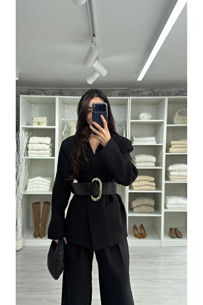 LUUNA STORE İly Thick Belted Jacket - Black