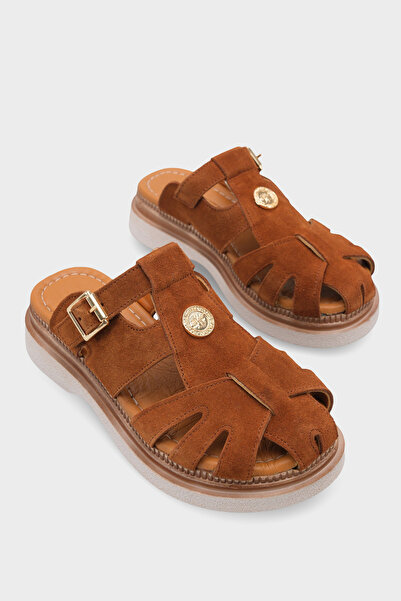 Capone Outfitters Cheri Genuine Suede Gladiator Wedge Heel Women's Slippers