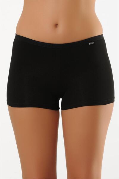 OBJE بوكسر نسائي من القطن الليكرا باللون الأسود