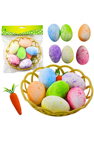 Three top online Decorațiuni de Paște într-un coș Ouă de morcov 7 buc