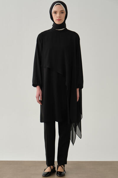 Tuğba Yüksek Bel Basic Pantolon - Siyah