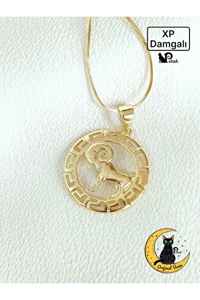 XUPING JEWELRY POKAK Burçlar Serisi 14K Altın Kaplama Koç Burcu Burç Kolye Uc...