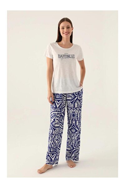 Arnetta Viscose Short Sleeve Zero Collar Pajama Set