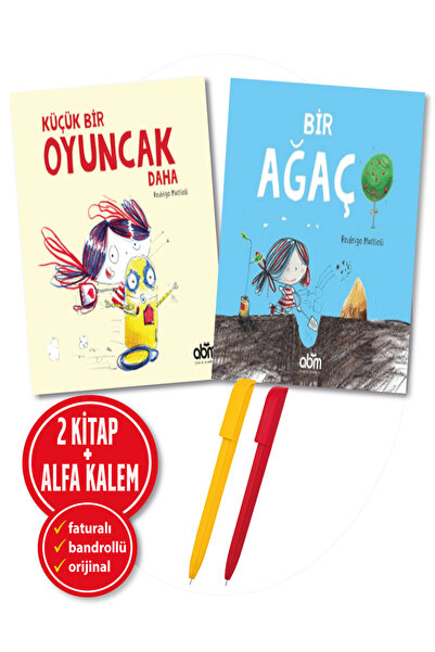 Abm Yayınevi قلم ألفا + لعبة صغيرة أخرى + شجرة + كتابان لرو드리غو ماتيولي + جدي...