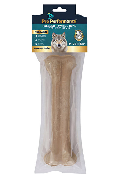 Deri Pres Kemik-Ödül 27 Cm 1 Li-Naturel / Köpekler için Çiğneme Ödülü