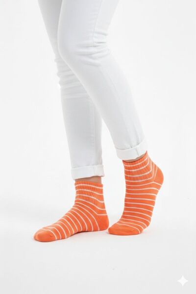 The huez 3 Pairs of Striped Women's Socks, Cotton-Breathable, Anti-Sweat Soft...