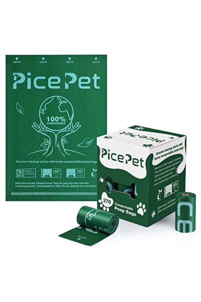 PICE PET Pungi pentru Deseuri Caini, PICE PET, 100% Compostabile, Grosime 18 ...