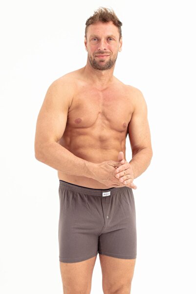 OBJE بوكسر رجالي باللون الرمادي XMAX Towel Waist حزام من القطن الممشط