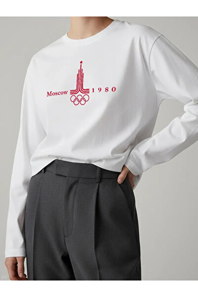 ELNOYA White'Sweet Like Candies' Printed Premium Cotton Sweatshirt